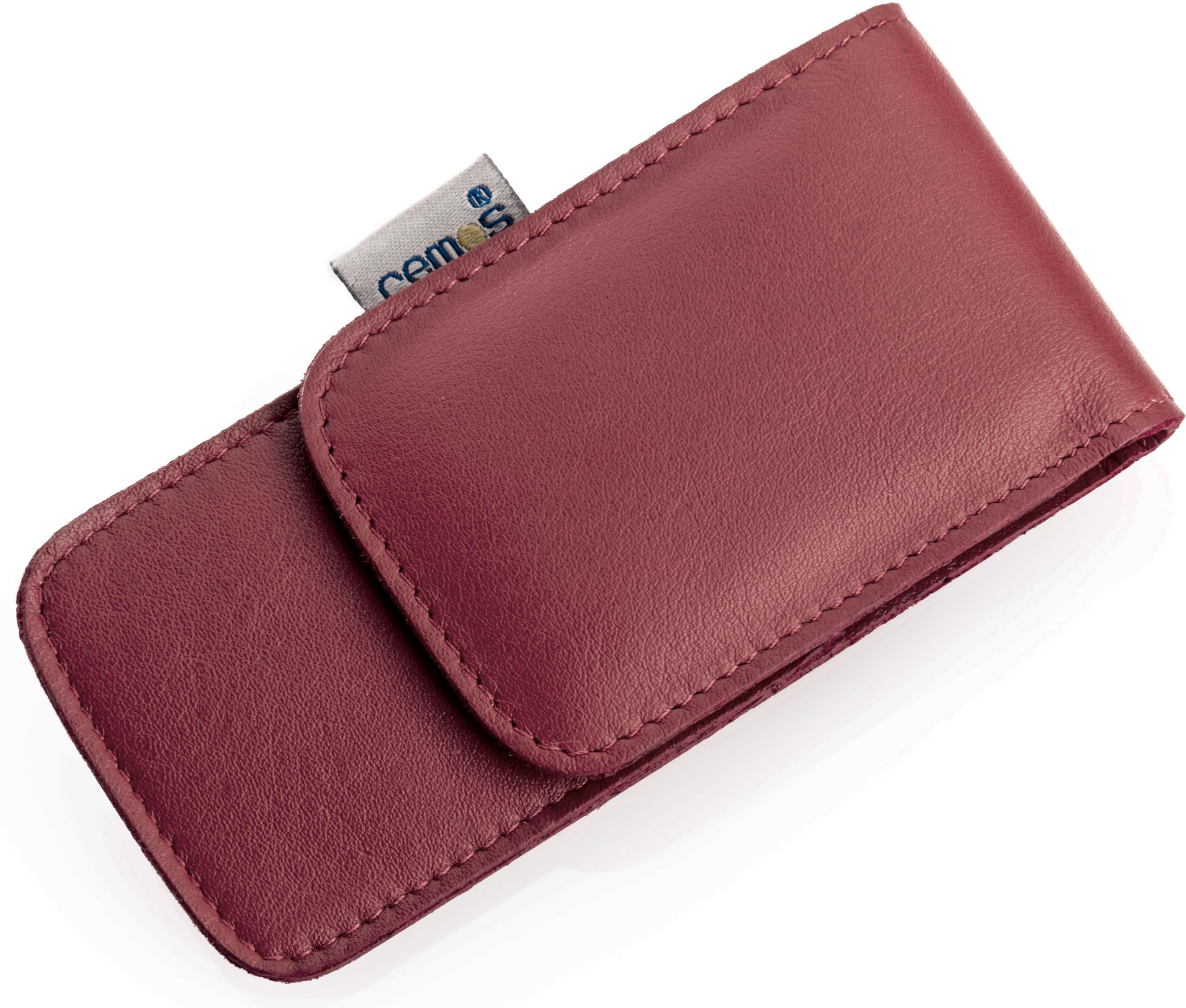 REMOS Manicure Case Empty Made of Genuine Leather with Space for 3 Tools - red — image 1