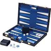 Get The Games Out Backgammon Set | Medium | Blue | 2 Players | Foldable leatherette case | 15 pieces | Strategy &amp; tip guide | Family game nights &amp; travel