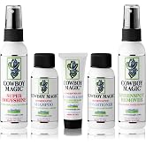 Cowboy Magic Sample Kit &ndash; Includes Rosewater Shampoo (2 oz), Rosewater Conditioner (2 oz), Super Bodyshine (3.4 oz), Greenspot Remover (3.4 oz), &amp; Detangler &amp; Shine (1 oz) &ndash; Perfect for Travel &amp; Tack