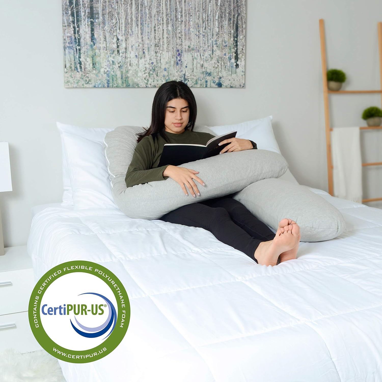 Milliard U Shaped Total Body Support Pillow Memory Foam with Cool, Cotton Breathable Cover- 54 Inch: Home & Kitchen