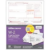 Amazon.com : Office Depot® W-2 Laser Tax Forms With Software, 6-Part, 2 ...