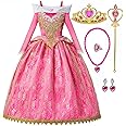 MDYCW Princess Belle Dress up Halloween Fairy Costume for Toddler Girls, Special Occasion Dresses Birthday Party, Yellow