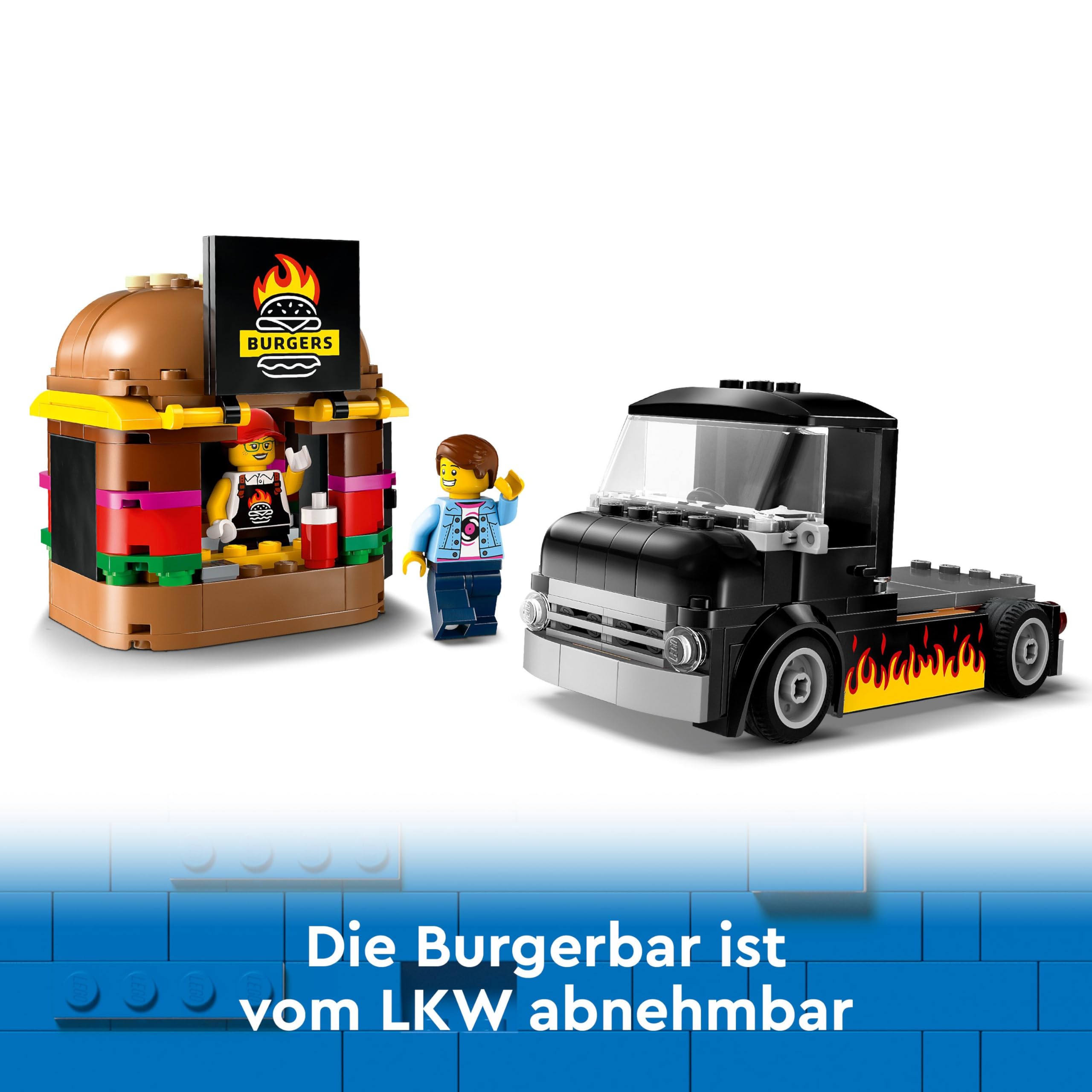 LEGO City Burger Van, Food Truck Toy for 5 Plus Year Old Boys & Girls, Vehicle Building Toys, Kitchen Playset with Vendor Minifigure and Accessories, Imaginative Play Gifts for Kids 60404 3