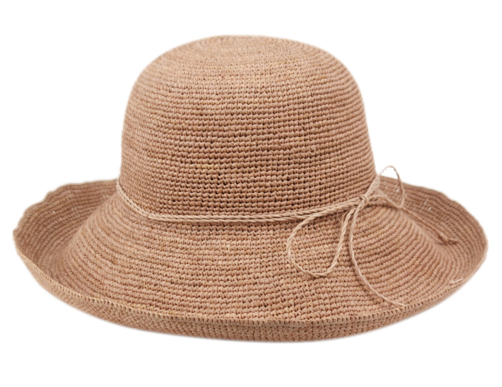 Crocheted Packable Raffia Hat 