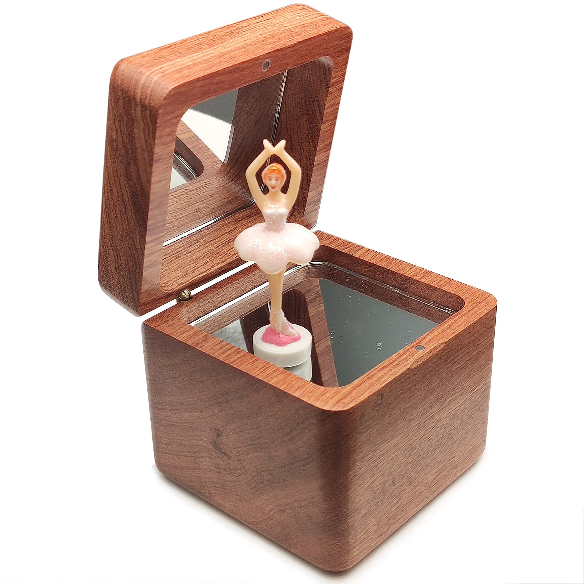 falado 18 Note Wind Up Solid Wood Ballerina Girl Music Box, for Christmas/Birthday/Valentine's Day/Mother's Day, Tune of Swan Lake. (Rosewood)