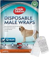 Simple Solution Disposable Dog Diapers for Male Dogs 12 Pack Large