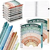 Thenshop 40 Pcs Team Employee Appreciation Gifts Bulk: 20 Mental Health Wellness Journals & 20 Self Care Pens for Women Coworker Office Staff Social Worker Healthcare Docotor Nurse (Rainbow)