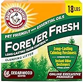 ARM &amp; HAMMER Forever Fresh Cat Litter Cedarwood, MultiCat, 18lbs | Clumping Formula, Long-Lasting Odor Control, 99.9% Dust-Free, Pet Friendly Essential Oils