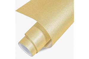 VINYL FROG Shimmer Adhesive Vinyl 12"x60" Gold Glitter Craft Permanent Vinyl for Craft Cutter for Home Decor
