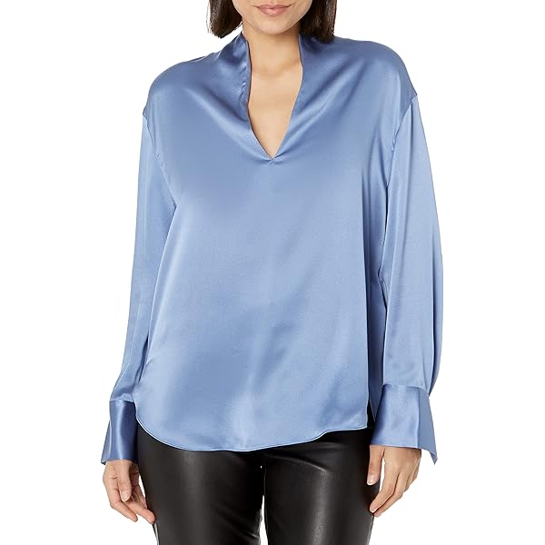 Enza Costa Women's Stretch Silk Rib Fitted Long Sleeve U