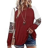 onlypuff Long Sleeve Tunic Top for Women Casual Loose Fitting Fall Fashion Clothing with Pockets