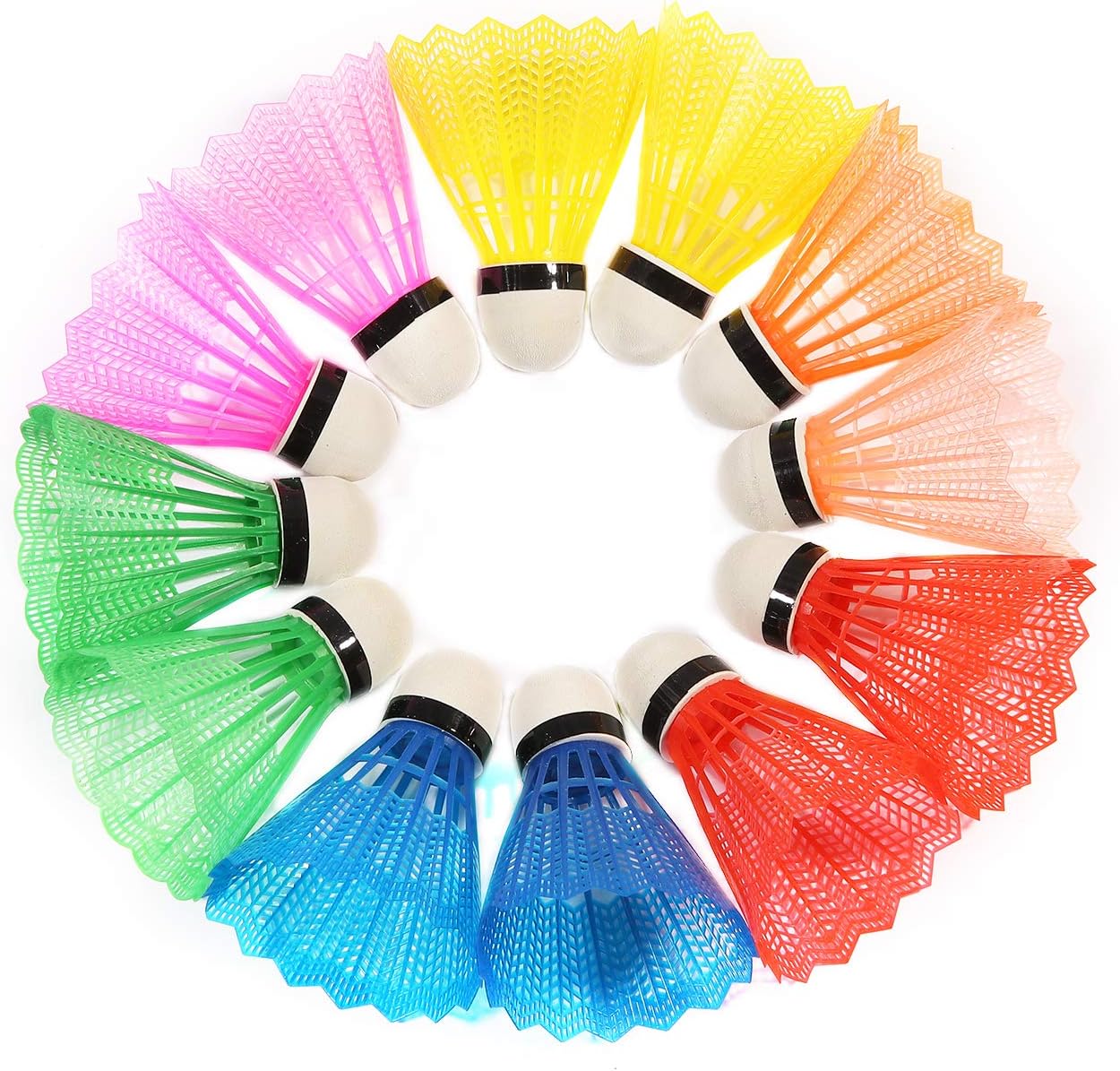 12pcs Nylon Badminton Shuttlecocks Sports Birdies Shuttlecock for Outdoor Indoor Sports Activities (12pcs Multicolor) : Sports & Outdoors