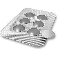 USA Pan Bakeware Mini Cheesecake Pan with Removable Bottom, 6 Well, Nonstick & Quick Release Coating, Made in the USA from Al