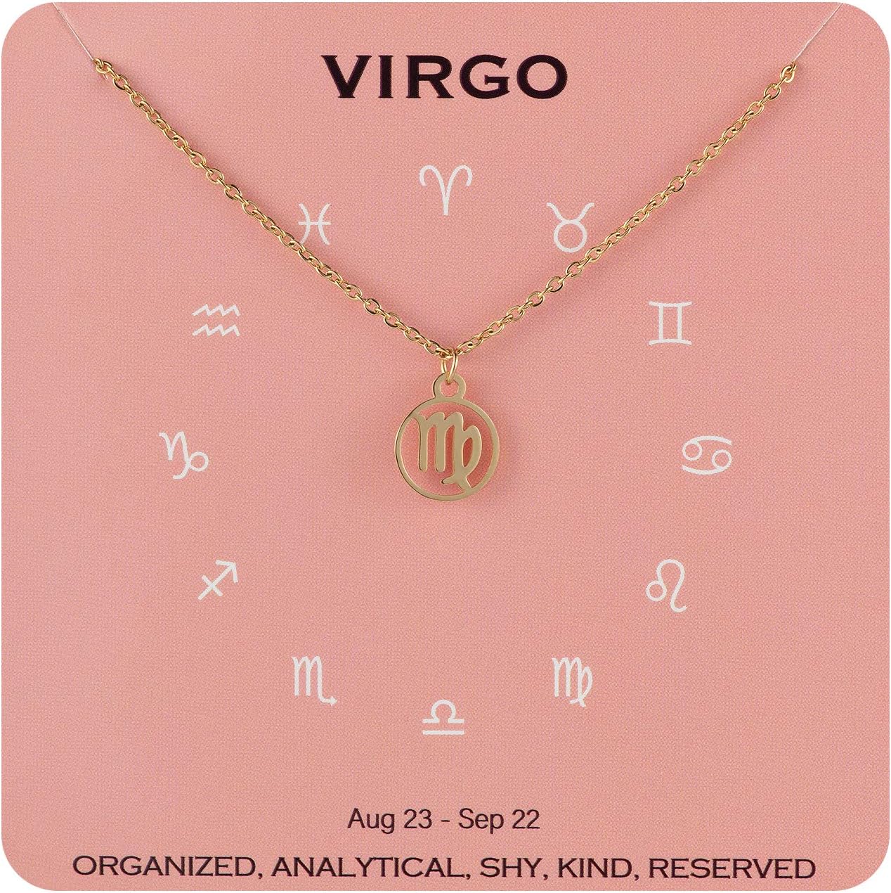 Zodiac Necklace Constellation Horoscope Jewelry Birthday for Women Girls