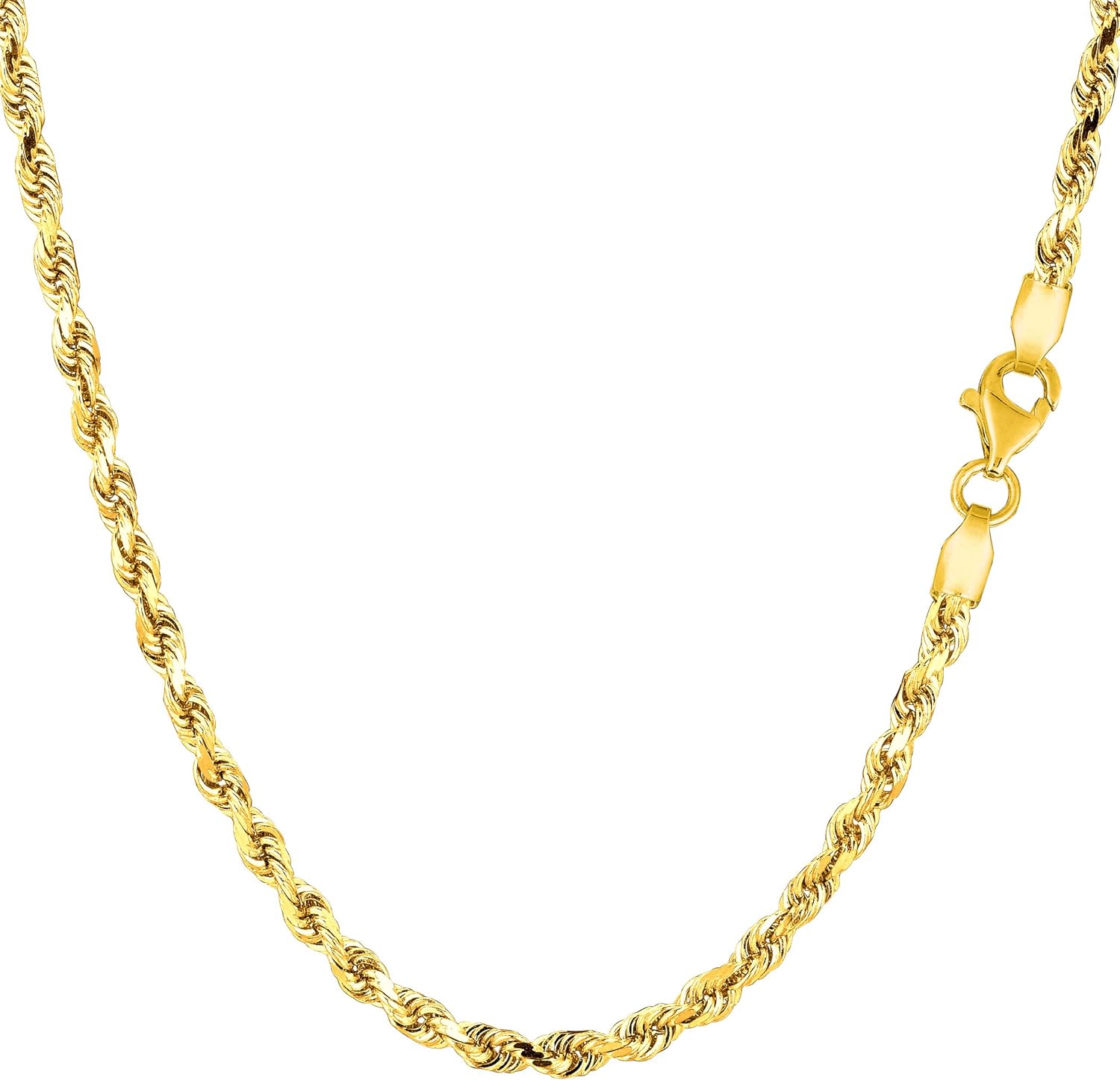 14k Yellow Solid Gold Diamond Cut Rope 