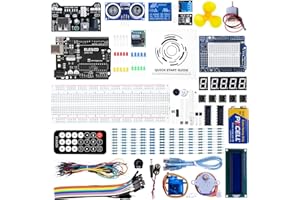 ELEGOO UNO Project Super Starter Kit with Tutorial, 5V Relay, UNO R3, Power Supply Module, Servo Motor, 9V Battery with DC, P