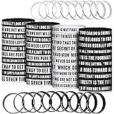 Sumind 60 Pcs Motivational Silicone Wristbands Motivational Bracelets Inspirational Rubber Wristbands Colored Stretch Bracelets for Men Women, 30 Styles(Black and White)