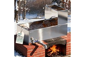 WantJoin Maple Syrup Evaporator Pan - 25 GAL Syrup Evaporator Pan Stainless Steel w/ Thermometer, 30*16*19 Inch, Makes 375 Bottles of 50oz, Upgraded Leak-Proof TIG Welded Seams, For Home & Outdoor Use