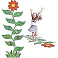 Classroom Decor Sensory Path Decals for Floor & Wall - Number Flower Hopscotch Floor Stickers for Boosting Gross Motor Skills
