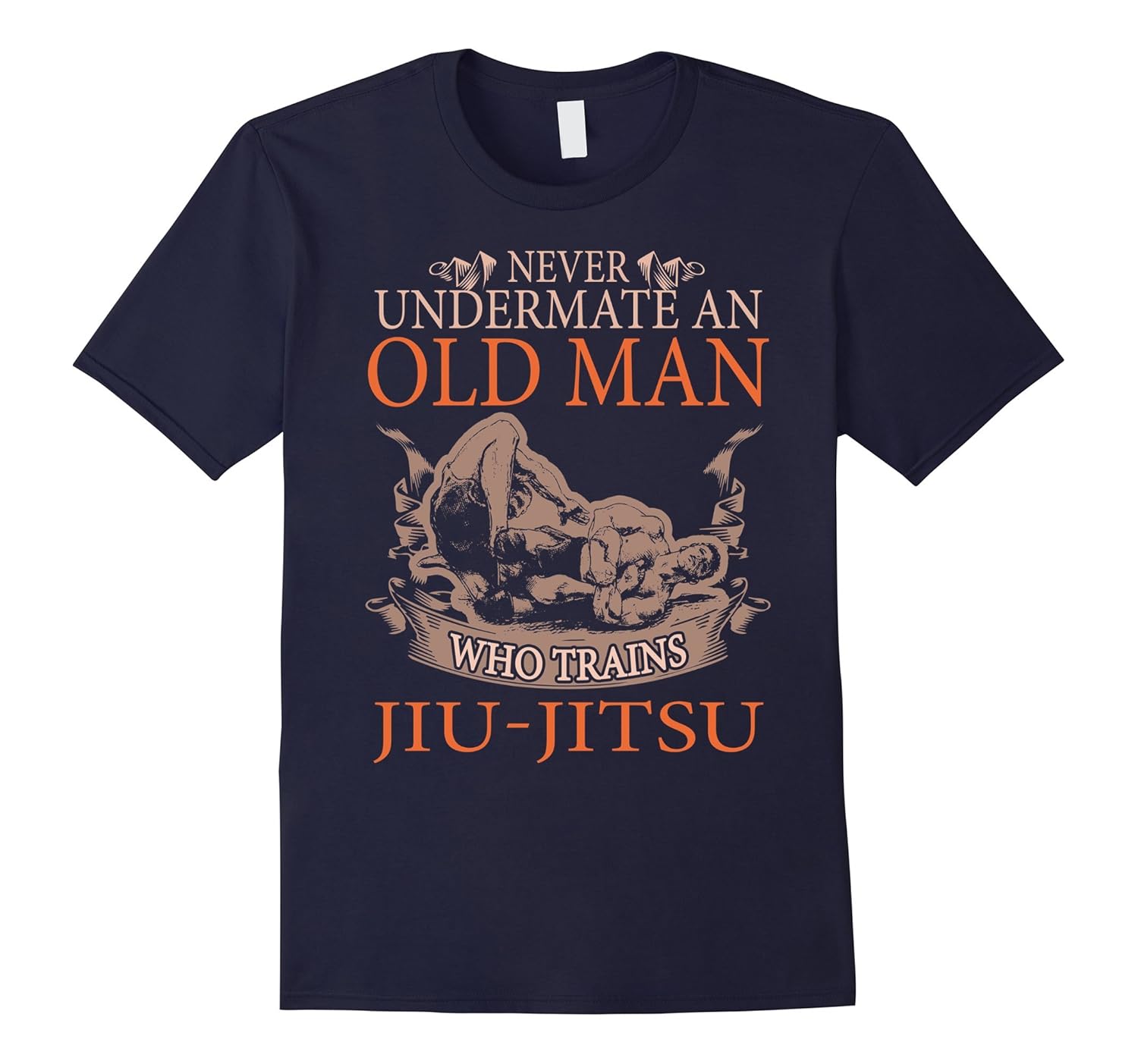 OLD MAN TRAINS JIU JITSU jiu jitsu T Shirt-ANZ