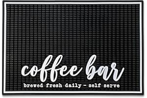 New Mungo Coffee Bar Mat – “Coffee Bar” Spill-Proof Rubber Mat – 18"x12" Non-Slip Countertop Protector for Coffee Stations