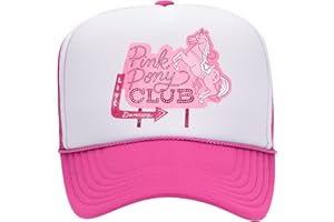 BROTHER TRUCKERS Pink Pony Club Sign Trucker Hat | Trendy Cute Hot Graphic Pop Girly Concert Festival | Premium Trucker Hat for Men & Women