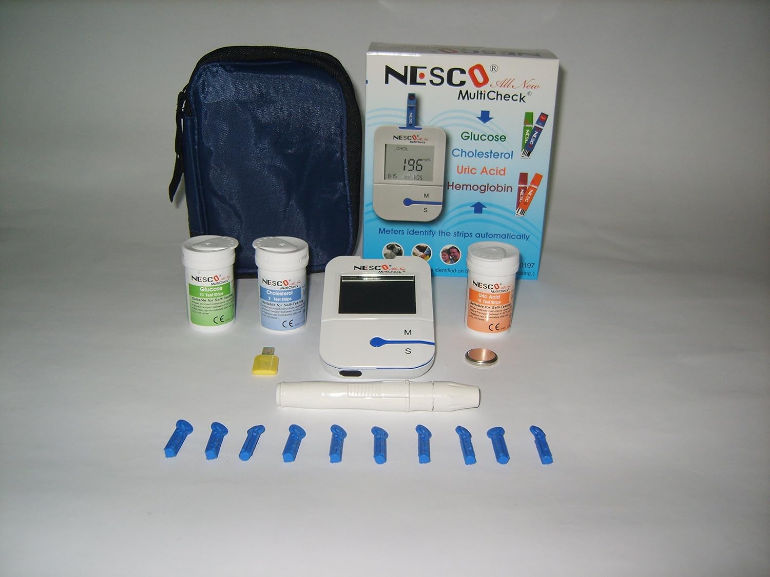 Nesco NW01 Multicheck Glucose,Uric acid and Cholesterol Meter Test kit