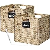 DECOMOMO Wicker Baskets Storage Organization, Cube Storage for Shelves Storage Basket for Toys, Books & Pantry (Set of 2)