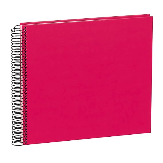 Semikolon (352948) Spiral Album Large pink (rosa) | Spiral-Fotoalbum mit 40 Seiten u. Efalin-Einband |Fotobuch mit cremeweiße