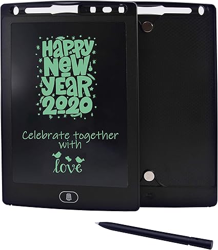 proffisy 2019 Upgraded Electronic LCD Writing Tablet, Doodle and Scribble Board with Magnetic Memo Notes Comes with 2 Magnet for Kids and Adults for Home, School (Screen 8.5-Inch, Black)