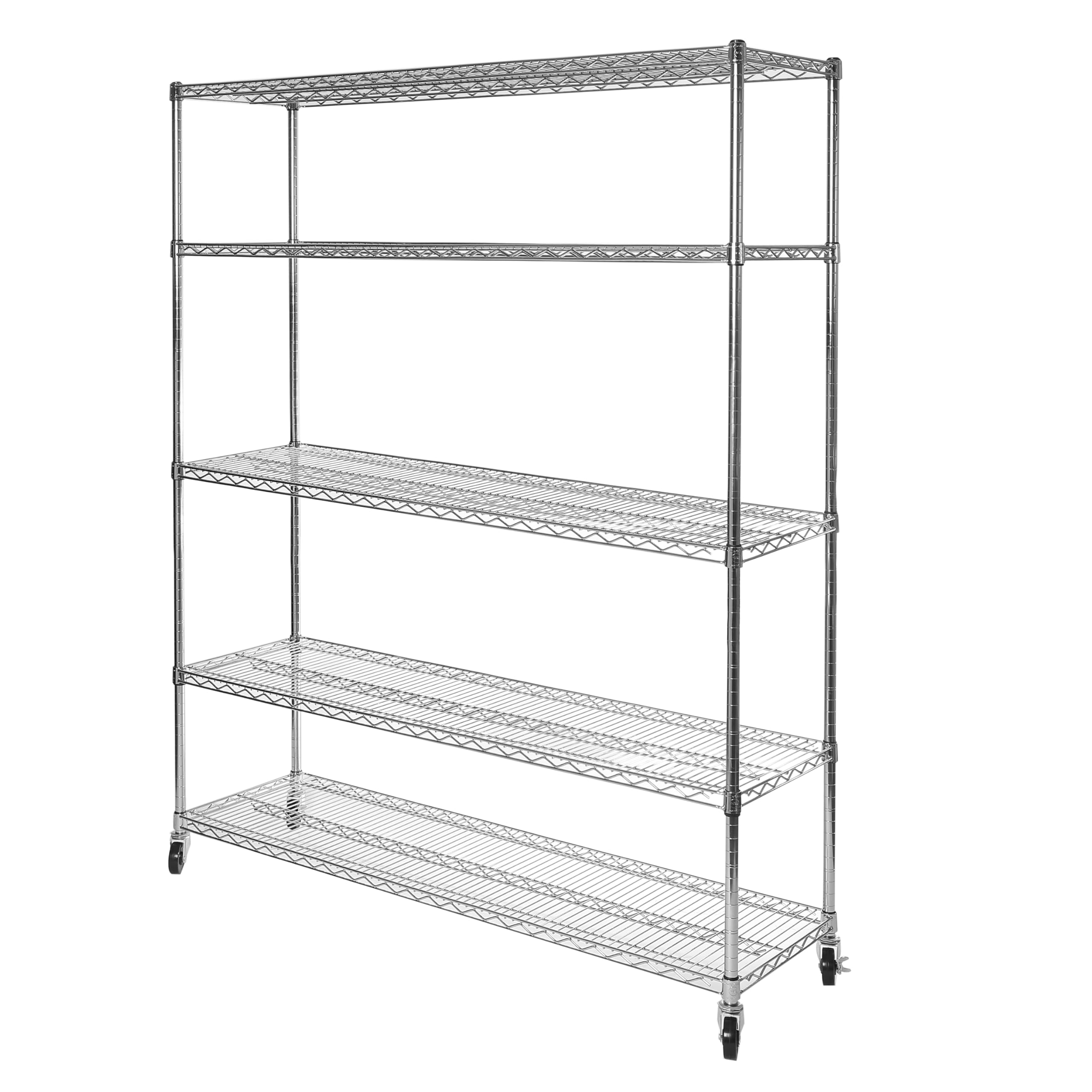 Photo 1 of Seville Classics UltraDurable Heavy Duty NSF Solid Steel Wire Rack Storage Unit Organizer for Garage, Warehouse, Office, Restaurant, Classroom, Kitchen, 5-Tier Shelving, 60" W x 18" D