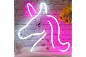XIYUNTE Unicorn Neon Sign - USB Powered Neon Lights for Girls Room Decor, Pink Unicorn Led Signs for Bedroom, Wall, Party, Kids Room Decoration, Christmas Birthday Gifts