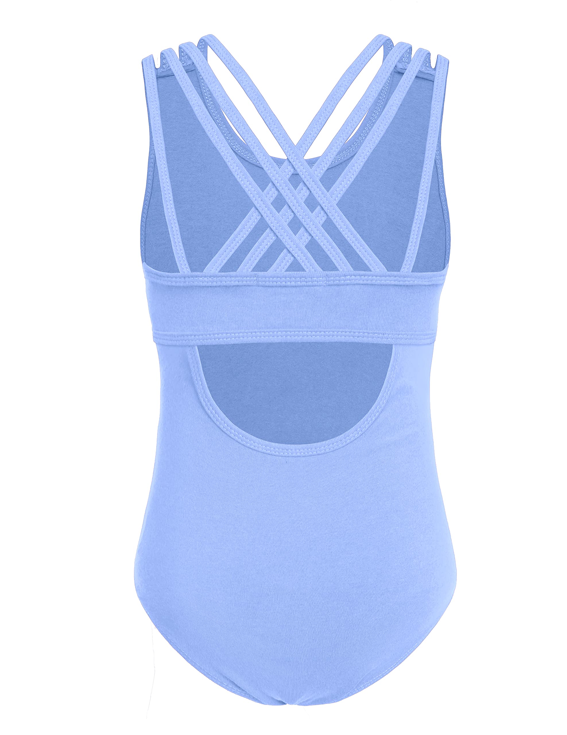 Photo 1 of Arshiner Girls Ballet Leotards Crisscross Straps Sleeveless Camisole Leotard Kids Dance Outfit,Blue,12-13 Years