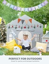 besrey 2-in-1 Kids Play House Tent Indoor with Lights Grey view 6