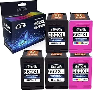 ESTON Cartucho de tinta refabricado para HP 662XL 662 XL para HP Deskjet  Ink Advantage 1015 1515 2515 2545 2645 3515 3545 4645 (3 negro 2 colores, 5  unidades) : Productos de Oficina - Amazon.com