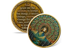 VITALWAY Sacred Mandala 2 Year Sobriety Coin, Affirmation AA Medallion, Addiction Recovery Two Year Sober Coins, Celebrating Recovery Anniversary Token, NA AA Sobriety Gifts for Men Women
