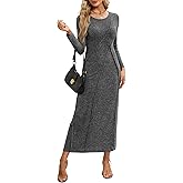 Annebouti Womens 2025 Fall Winter Long Sleeve Ribbed Knit Sweater Maxi Dress Elegant Wedding Guest Long Dresses