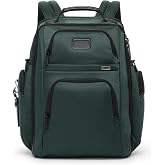 TUMI Alpha Brief Pack, Fits Up to 15" Screen, Deep Pine | Men's &amp; Women's Work &amp; Travel Laptop Backpack with Padded Adjustable Strap, Fits Up to 15" Screen, Ballistic Nylon, Add-A-Bag