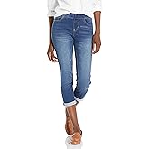 WallFlower Women's Pull on Denim Crop and Ankle High-Rise Insta Soft Juniors Jeans (Available in Plus Size)