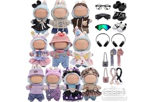 Clothes for Labubu, 30-Piece Clothes and Accessories Set Designed for Labubu Doll Clothes, Includes Glasses, (Ski) Goggles, B