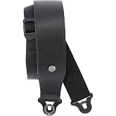 Planet Waves D'Addario Auto Lock Leather Guitar Strap 2.5" Black | Auto Lock leather guitar straps secure to existing buttons, install fast, hold firmly and deliver premium stage comfort.