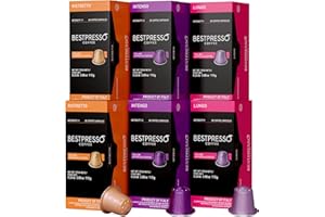 Bestpresso Coffee for Nespresso Original Machine 120 pods Certified Genuine Espresso Variety Pack Pods Compatible with Nespre