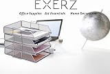 EXERZ Mesh Paper Sorter 4 Pack Desk Organizer A4 File Holder view 9