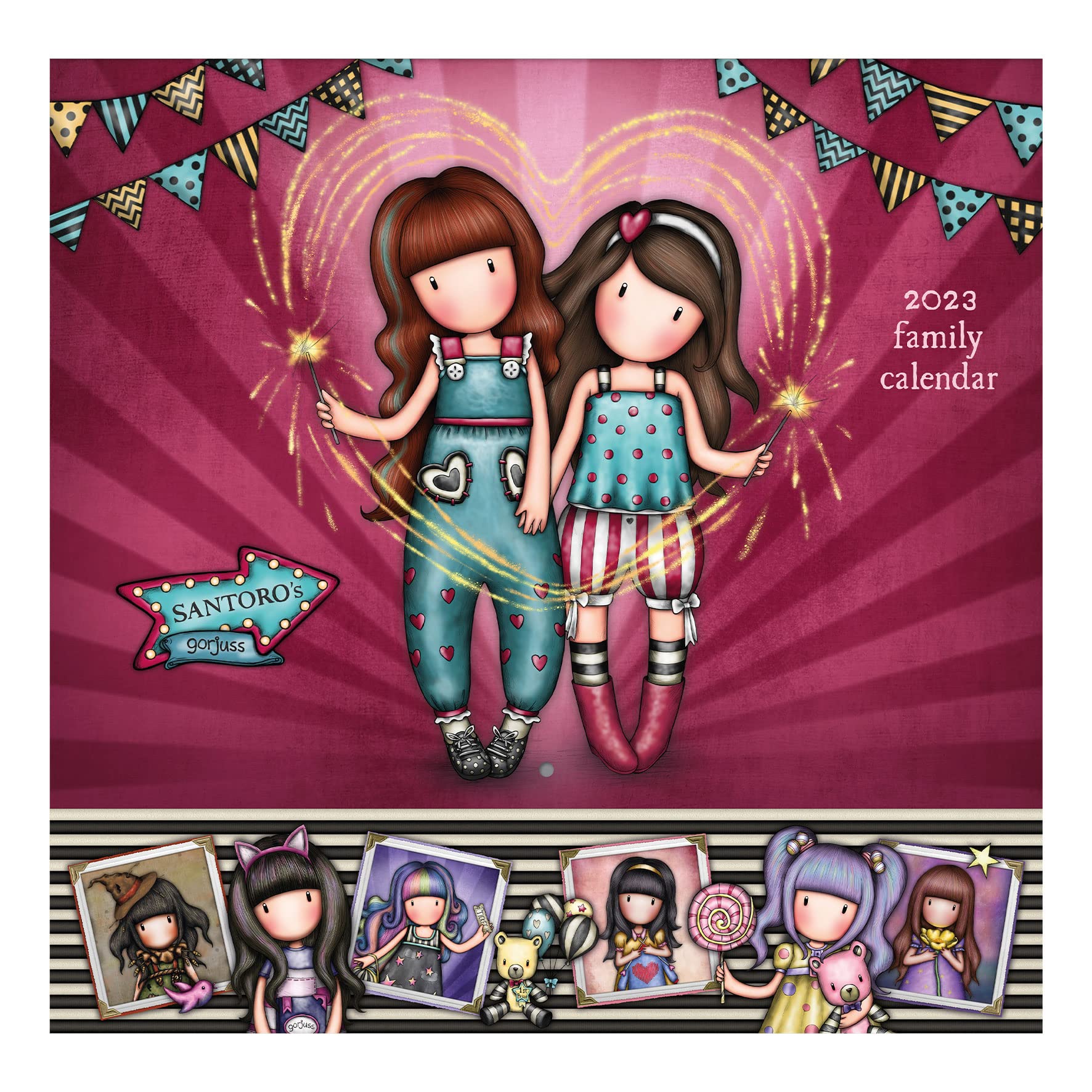 Santoro Gorjuss - 2023 Family Calendar - Organisational Calendar - Space to plan for 5 people!