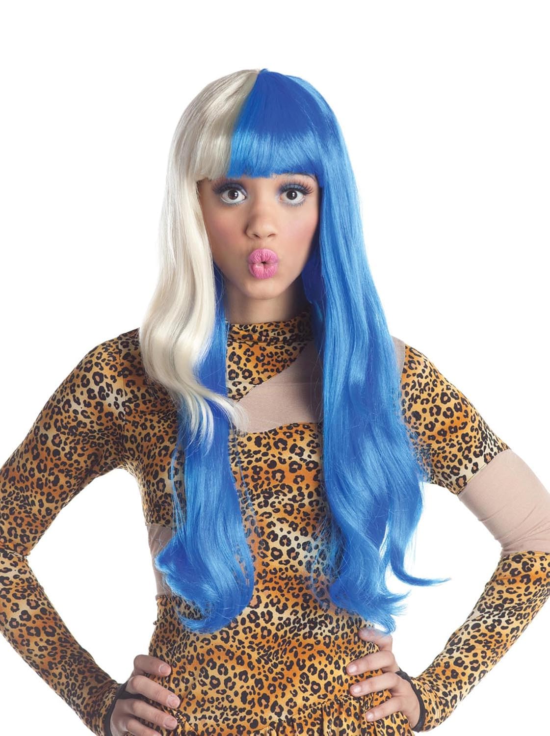 Amazoncom Blue And Blonde Two Tone Nicki Minaj Wig Costume