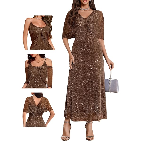 Sparkly Long Sleeve Bodycon Dress – Slit Detail For Parties & Nights Out - View #2
