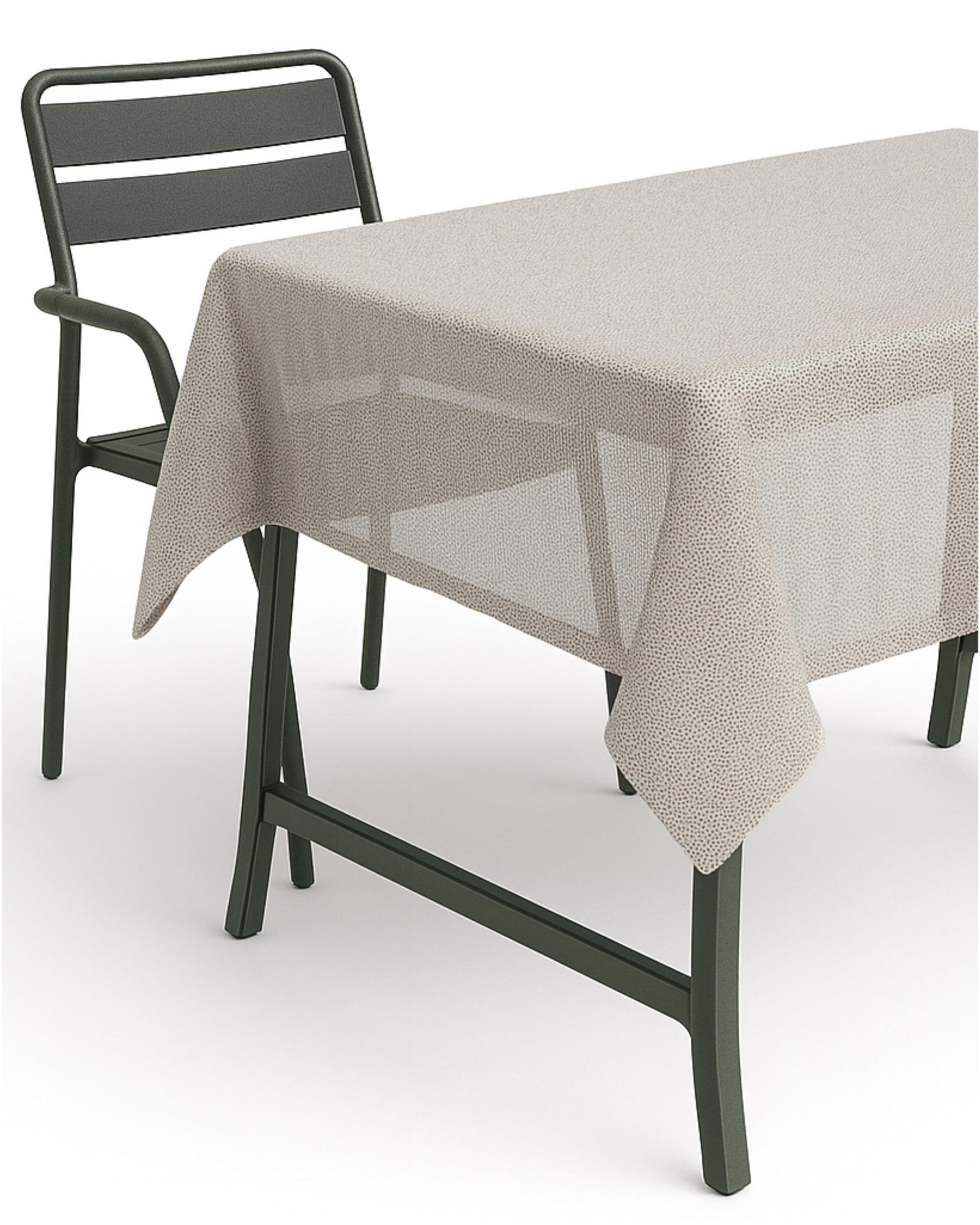 texpot Tablecloth 140 cm Round Beige Garden Blanket with Hem Washable Garden Tablecloth Balcony Patio Weatherproof Table Cover Waterproof