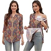 Post Shoulder Surgery Shirt for Women Tear Away 3/4 Sleeve Tops After Rotator Cuff Shirt V Neck Chemo Port Adaptive Clothing