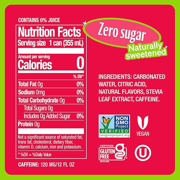 ZEVIA ZERO CALORIE ENERGY DRINK, STRAWBERRY KIWI, 12 OUNCE CAN
