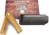 Viking Revolution Folding Beard Comb with Pouch Sandalwood Men Gift view 5